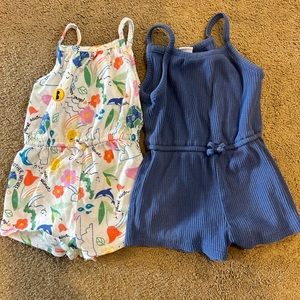 Two infant, lightly worn- old navy spaghetti strap rompers 6-12months